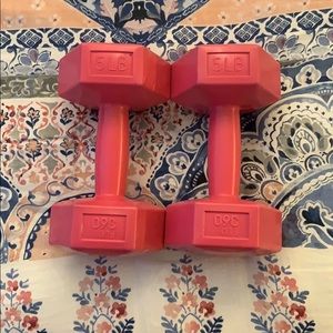 Pink weights -5 lbs each